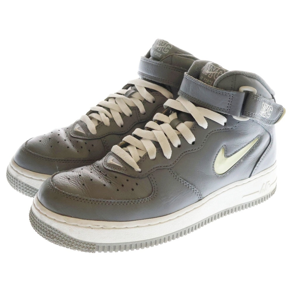 NIKE(ナイキ) AIR FORCE 1 MID QS NYC COOL GREY エアフォース1 ニューヨーク ミッドカットスニーカー グレー US8/25cm DH5622-001 レディース
