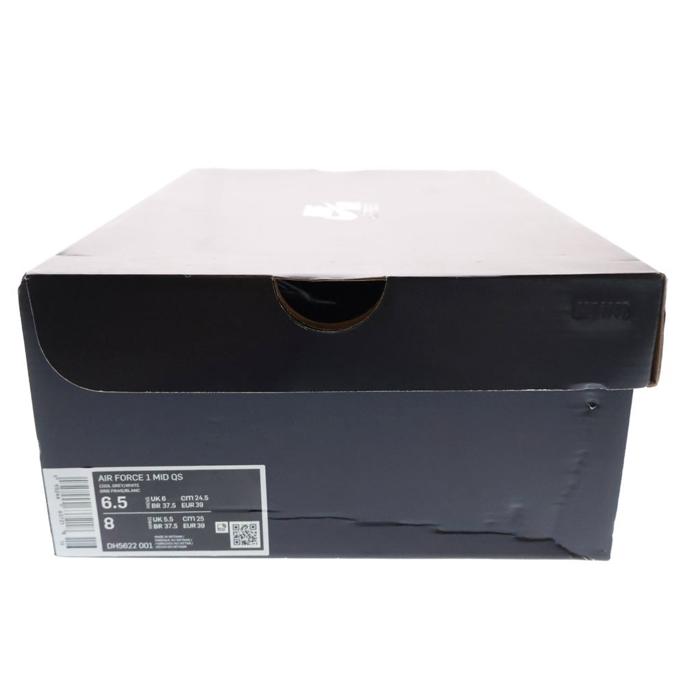 NIKE(ナイキ) AIR FORCE 1 MID QS NYC COOL GREY エアフォース1 ニューヨーク ミッドカットスニーカー グレー US8/25cm DH5622-001 レディース