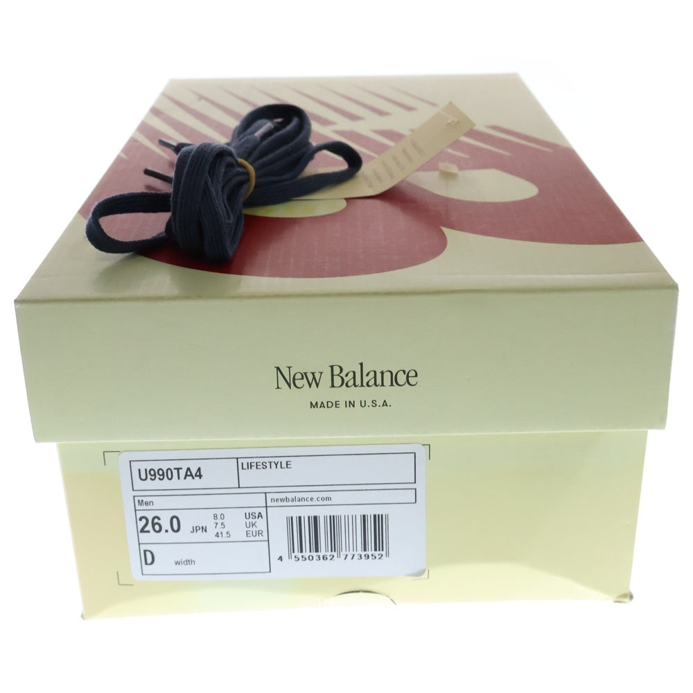 New Balance(ニューバランス) U990TA4 スウェード ローカットスニーカー グレー US8/26cm