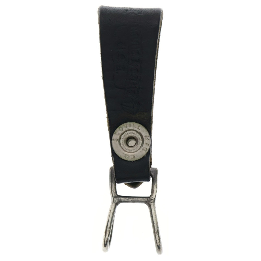 CHROME HEARTS(クロムハーツ) BELT LOOP クロスボールボタンレザーベルトループ シルバー/ブラック BCA397