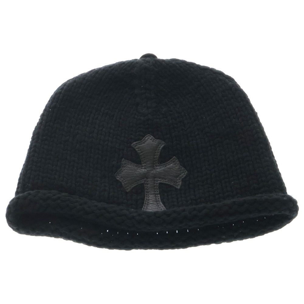 CHROME HEARTS(クロムハーツ) BEANIE CASH クロスパッチ付きカシミアビーニーニットキャップ