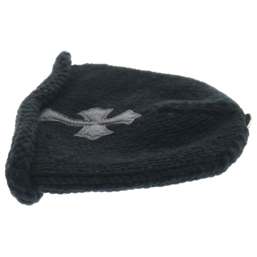 CHROME HEARTS(クロムハーツ) BEANIE CASH クロスパッチ付きカシミアビーニーニットキャップ