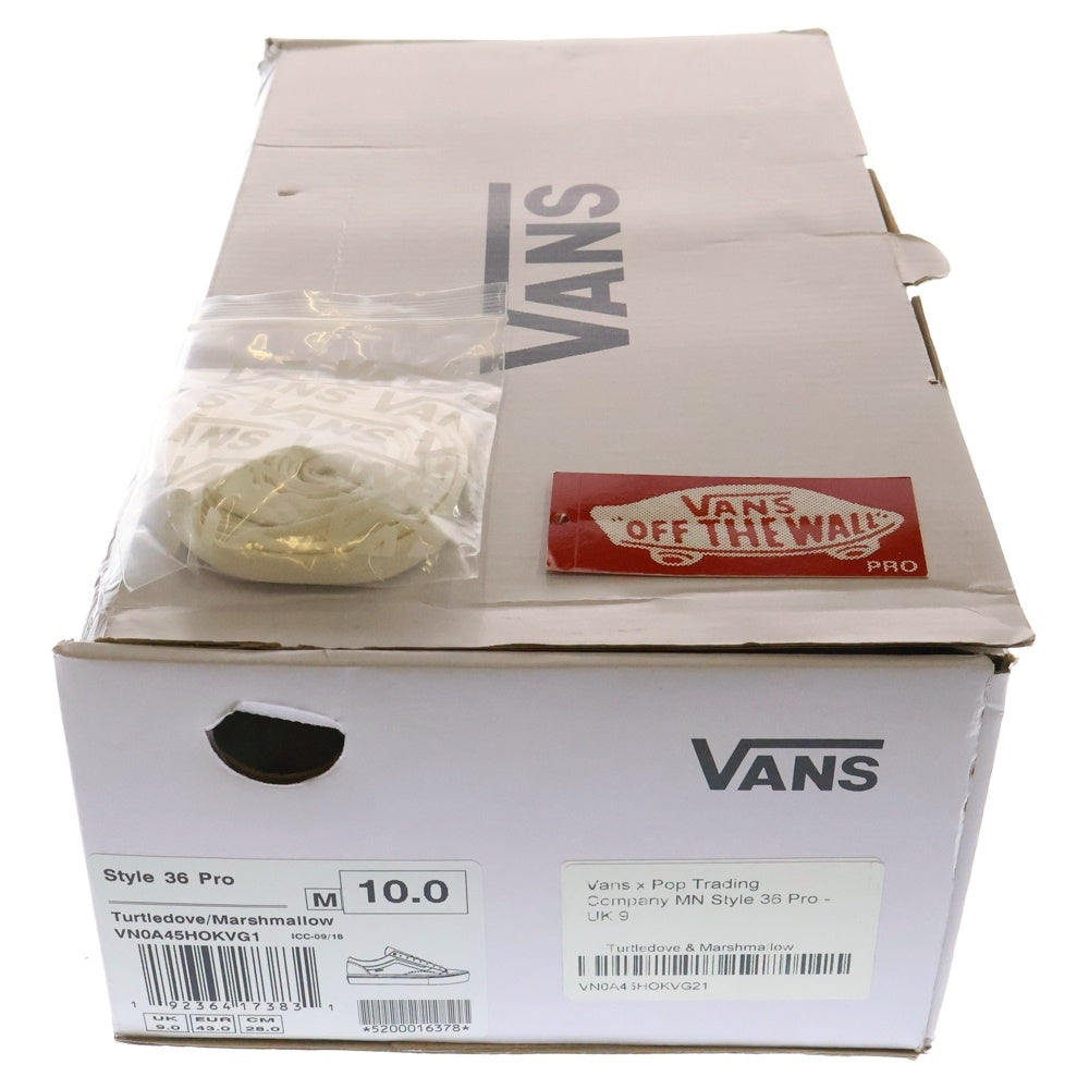 VANS(ヴァンズ) ×POP TRADING COMPANY Style 36 Pro Turtledove/Marshmallow ポップトレーディングカンパニー スタイル 36 プロ ローカットスニーカー VN0A45HOKVG1