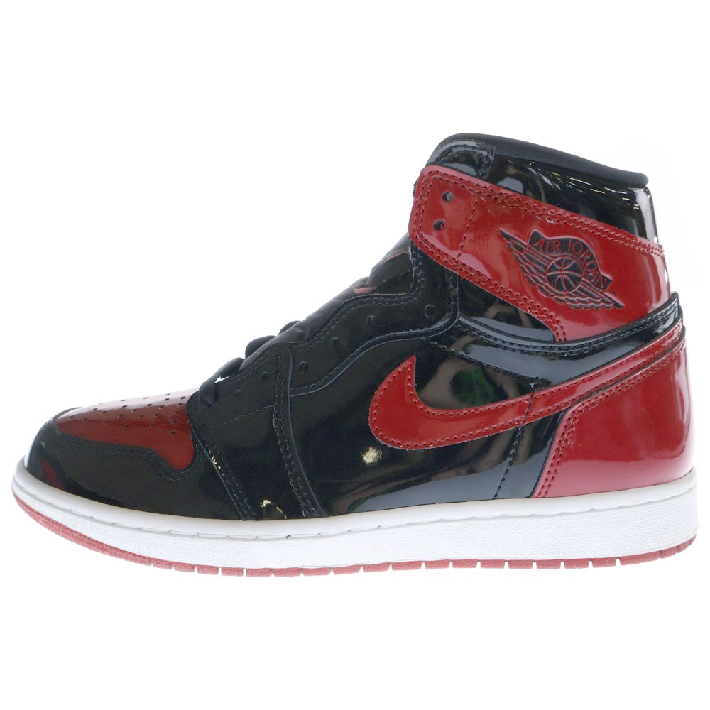 NIKE(ナイキ) AIR JORDAN1 HIGH OG PATENT BRED エアジョーダン1 パテントブレッド ハイカットスニーカー レッド US9.5/27.5cm 555088-063