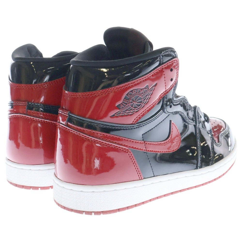 NIKE(ナイキ) AIR JORDAN1 HIGH OG PATENT BRED エアジョーダン1 パテントブレッド ハイカットスニーカー レッド US9.5/27.5cm 555088-063