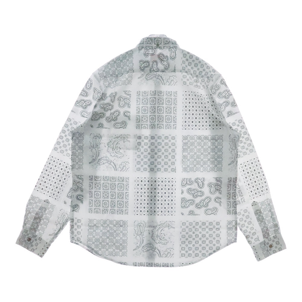 SUPREME(シュプリーム) 20SS Paisley Grid Shirt ペイズリー グリッド 長袖シャツ ホワイト