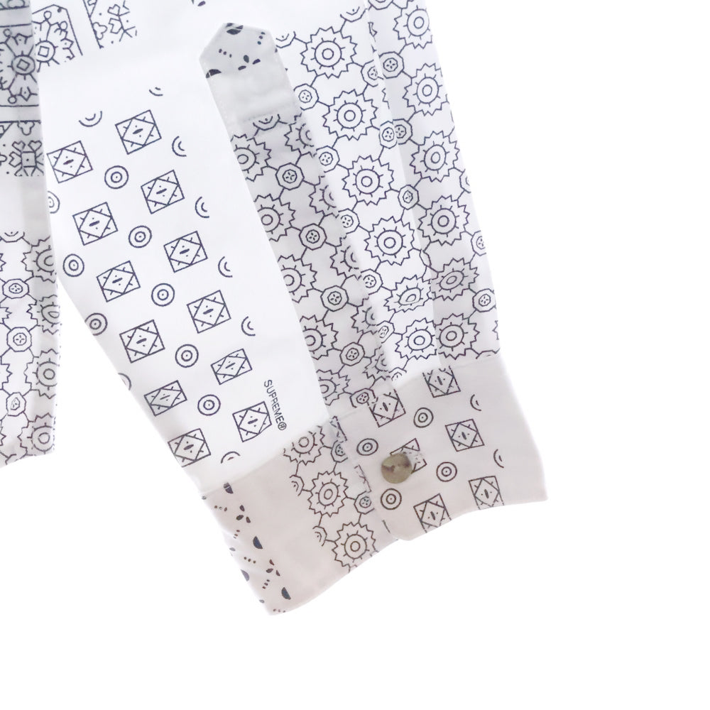 SUPREME(シュプリーム) 20SS Paisley Grid Shirt ペイズリー グリッド 長袖シャツ ホワイト