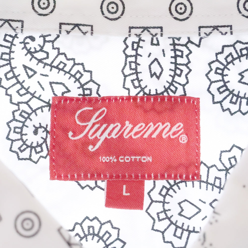 SUPREME(シュプリーム) 20SS Paisley Grid Shirt ペイズリー グリッド 長袖シャツ ホワイト