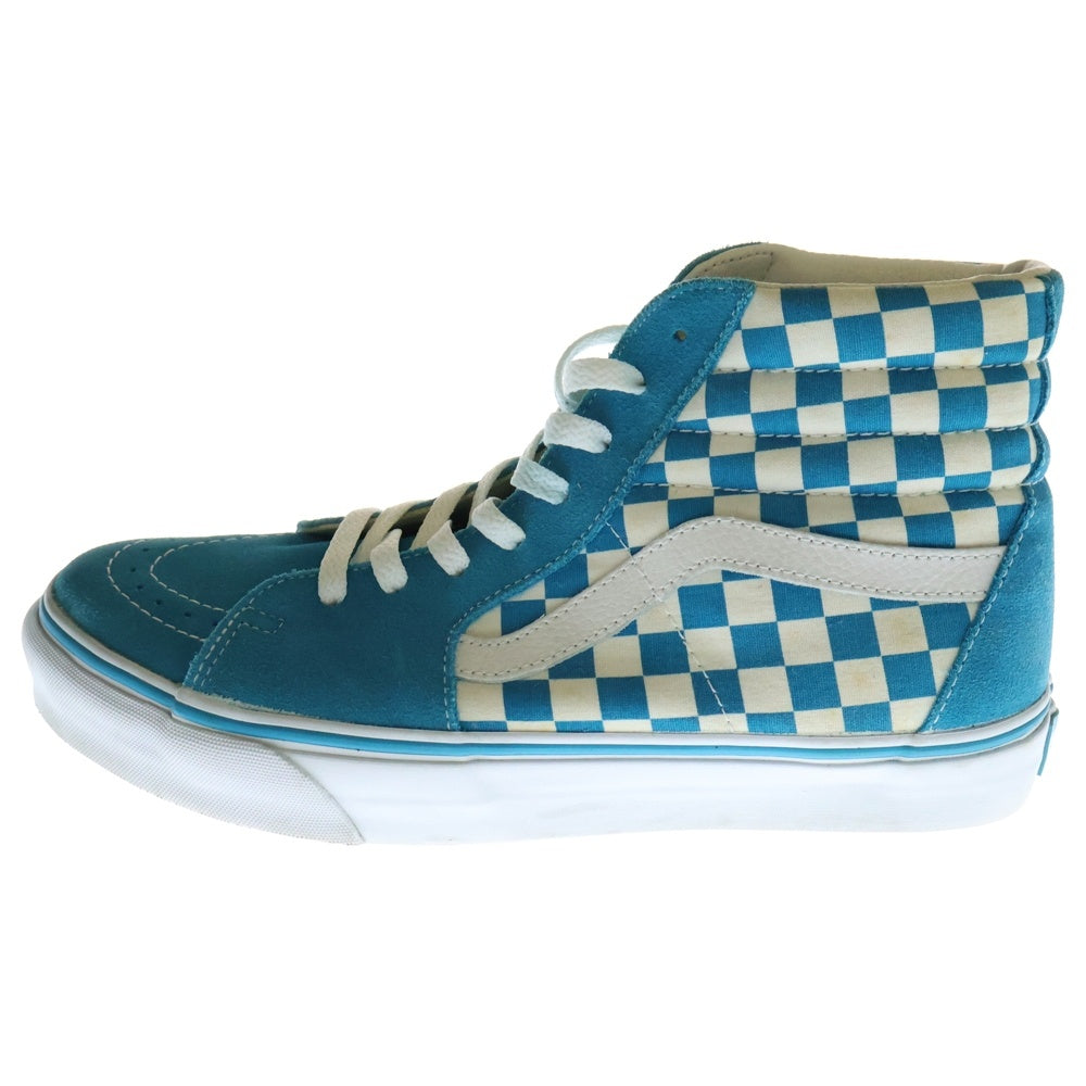 VANS(ヴァンズ) Sk8-Hi Chckrbrd Blue Jewel スケートハイ チェッカー ボード ブルージュエル ハイカットスニーカー ブルー/ホワイト US9.5/27.5cm 5569499-095