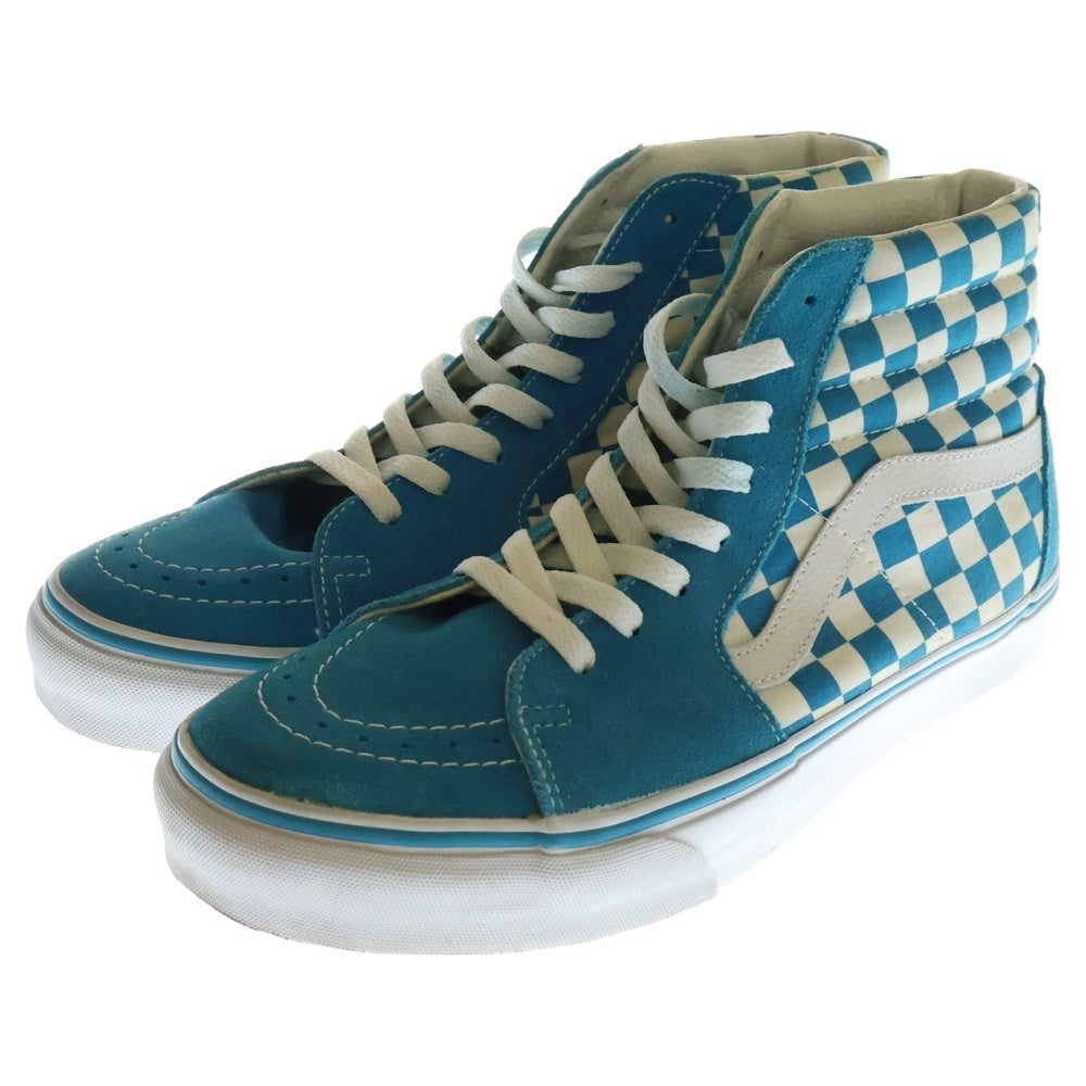 VANS(ヴァンズ) Sk8-Hi Chckrbrd Blue Jewel スケートハイ チェッカー ボード ブルージュエル ハイカットスニーカー ブルー/ホワイト US9.5/27.5cm 5569499-095