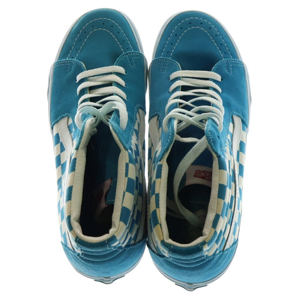 VANS(ヴァンズ) Sk8-Hi Chckrbrd Blue Jewel スケートハイ チェッカー ボード ブルージュエル ハイカットスニーカー ブルー/ホワイト US9.5/27.5cm 5569499-095