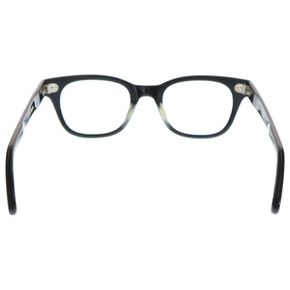 NO BRAND(ノーブランド) 岩井眼鏡製作所 ウェリントン型眼鏡 メンズ ブラック KM-03 Re-Plating