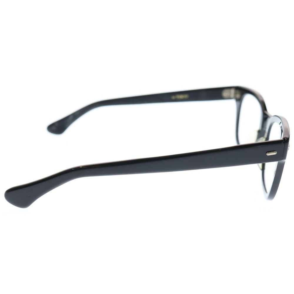 NO BRAND(ノーブランド) 岩井眼鏡製作所 ウェリントン型眼鏡 メンズ ブラック KM-03 Re-Plating