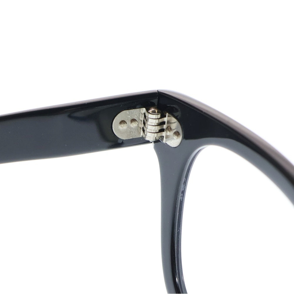 NO BRAND(ノーブランド) 岩井眼鏡製作所 ウェリントン型眼鏡 メンズ ブラック KM-03 Re-Plating