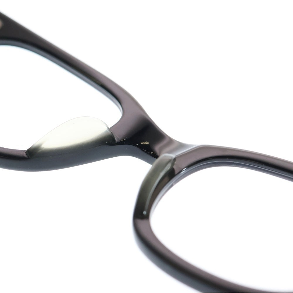 NO BRAND(ノーブランド) 岩井眼鏡製作所 ウェリントン型眼鏡 メンズ ブラック KM-03 Re-Plating