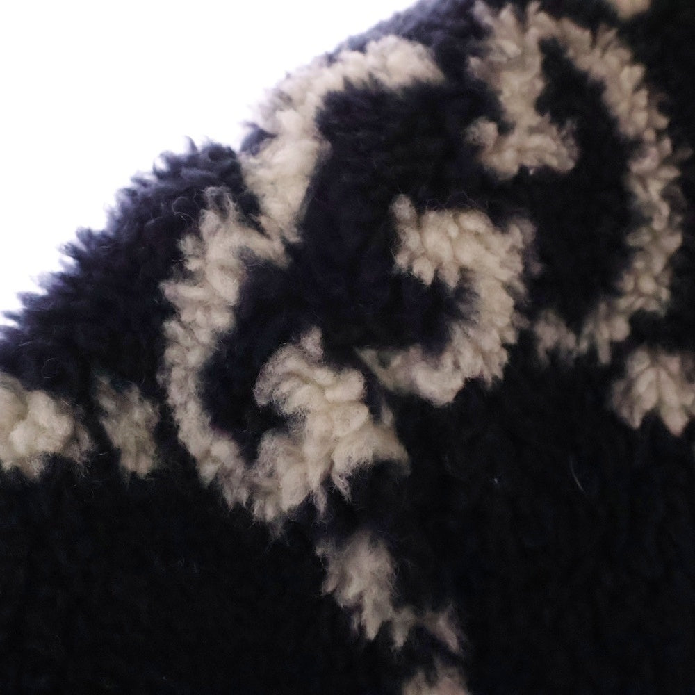 GUCCI(グッチ) GG Fuzzy Fabric Jacquard Jacket GGジャカード ボア ジャケット フーディ ネイビー 771121 XJF4D