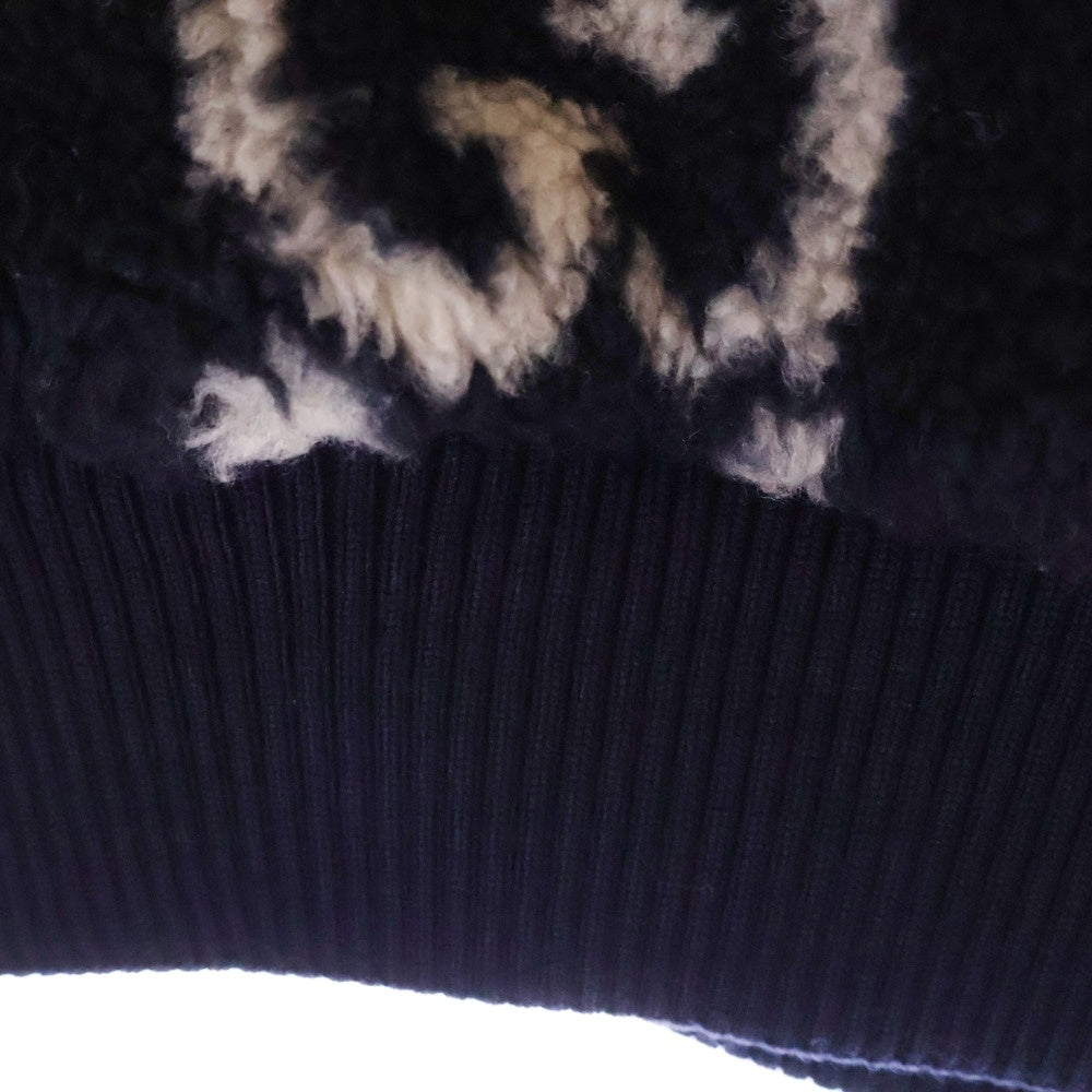 GUCCI(グッチ) GG Fuzzy Fabric Jacquard Jacket GGジャカード ボア ジャケット フーディ ネイビー 771121 XJF4D