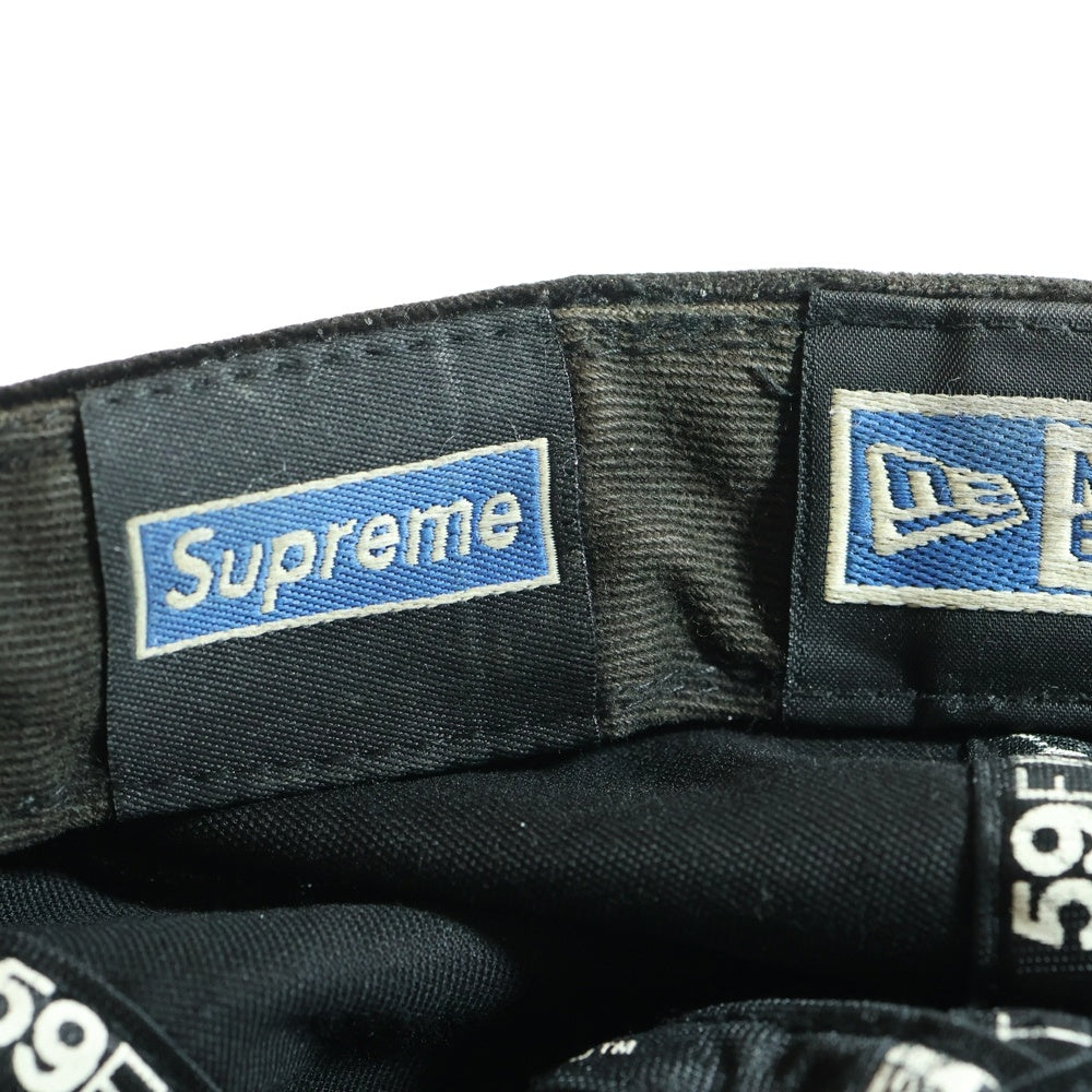 SUPREME(シュプリーム) ×NEW Era 59FIFTY ニューエラ NYロゴ ベロア ベースボールキャップ 帽子 ブラック