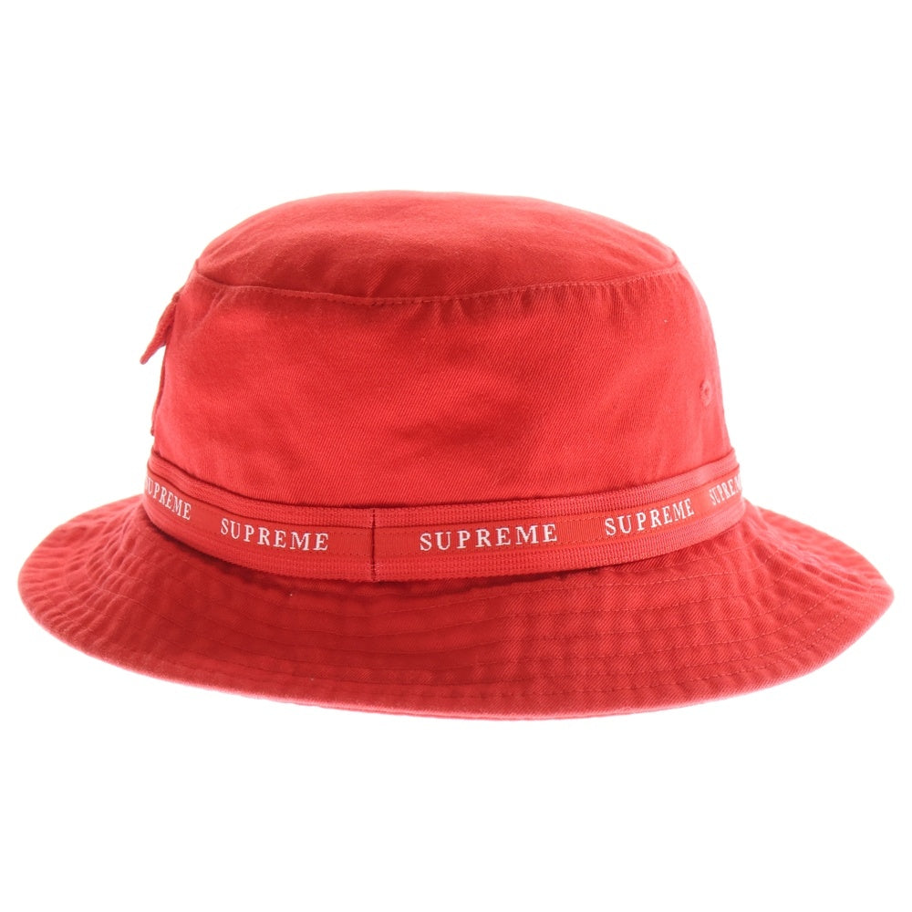 SUPREME(シュプリーム) 19AW Jacquard Logo Taping Crusher Hat ジャガード テーピングロゴ クラッシャーハット レッド
