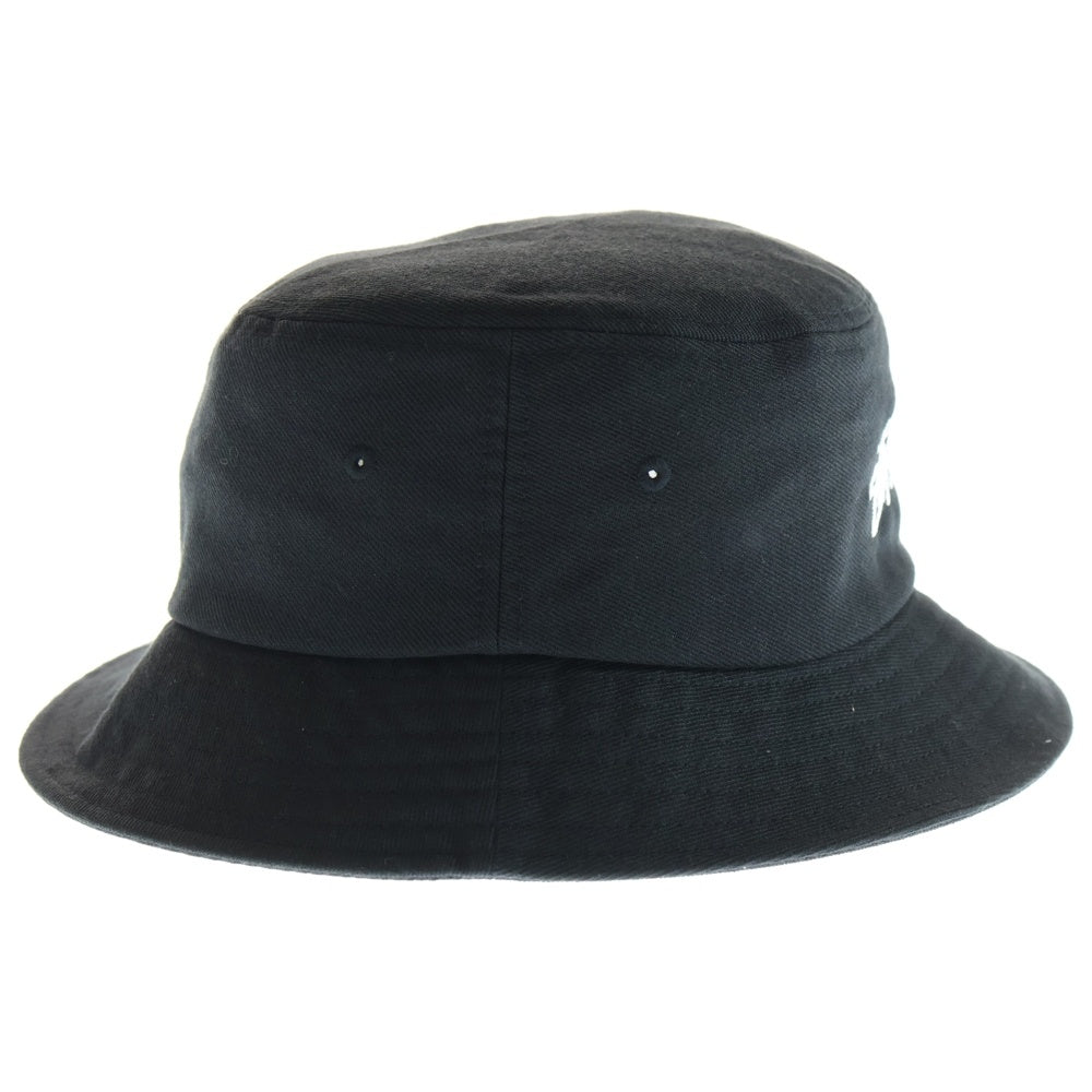 STUSSY(ステューシー) 22AW Big Stock Bucket Hat ビッグストックロゴ 刺繍 バケットハット ブラック