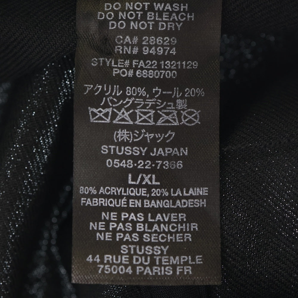 STUSSY(ステューシー) 22AW Big Stock Bucket Hat ビッグストックロゴ 刺繍 バケットハット ブラック