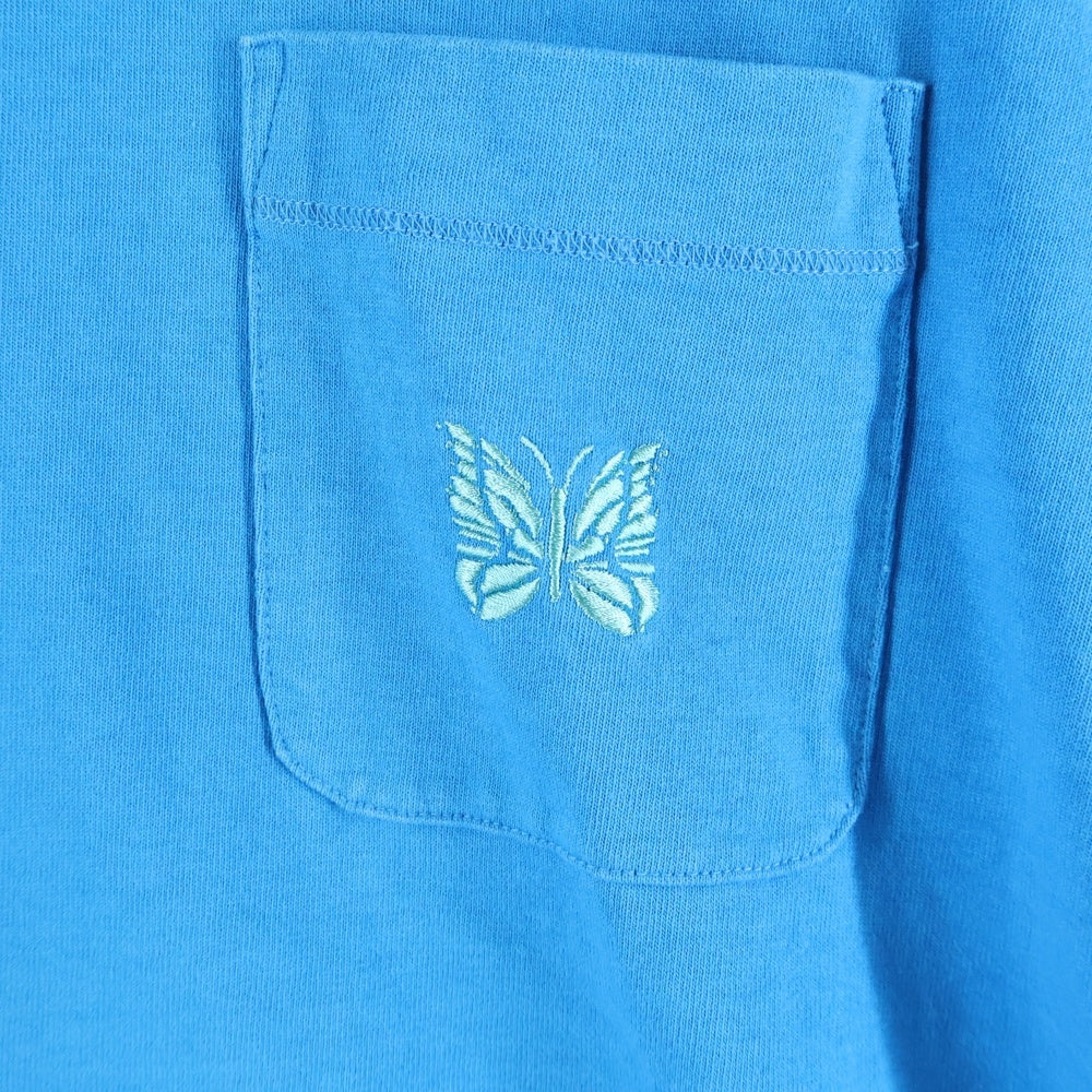 Needles(ニードルス) 22SS Papillon embroidery ロゴ刺繍半袖Tシャツ カットソー ブルー KP346