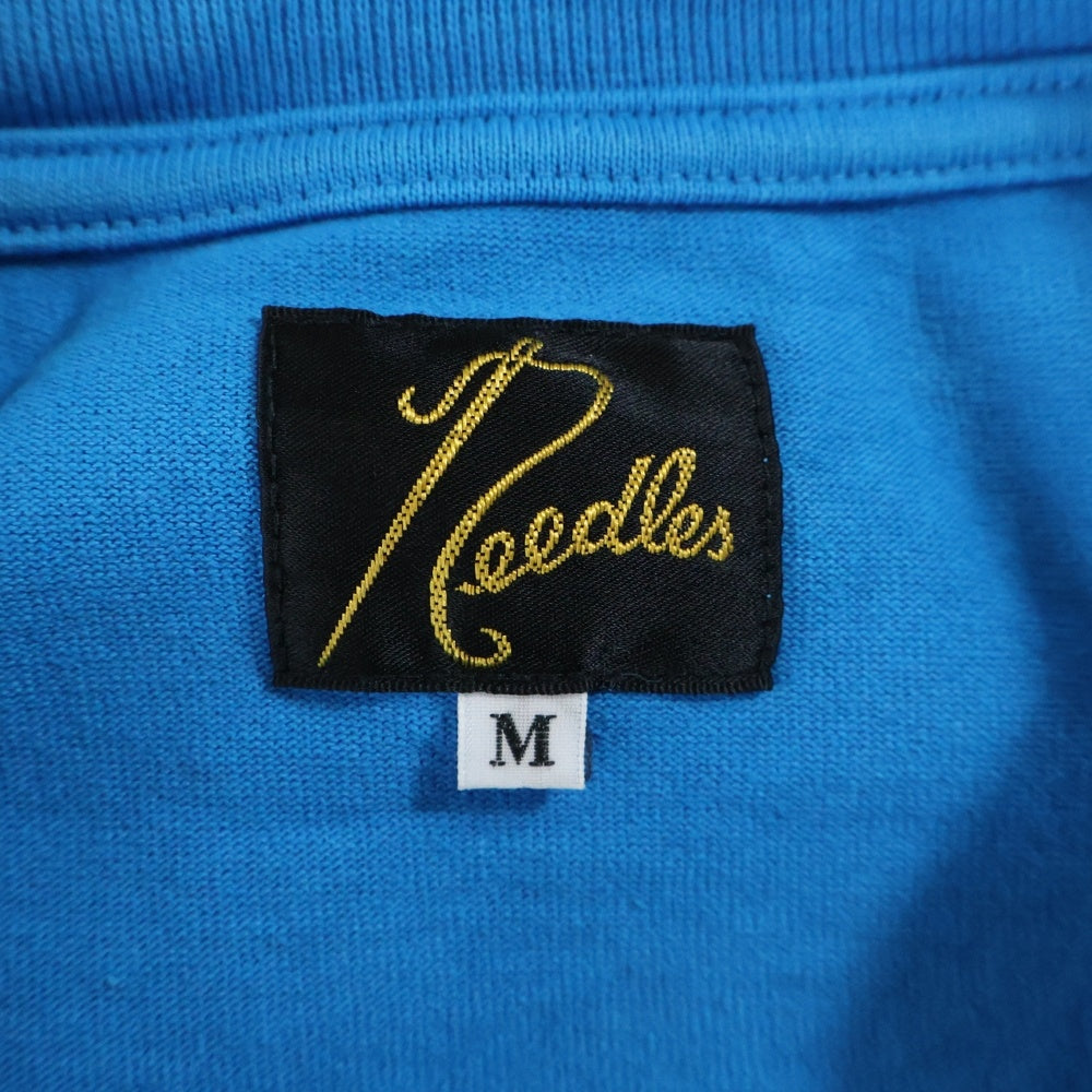 Needles(ニードルス) 22SS Papillon embroidery ロゴ刺繍半袖Tシャツ カットソー ブルー KP346