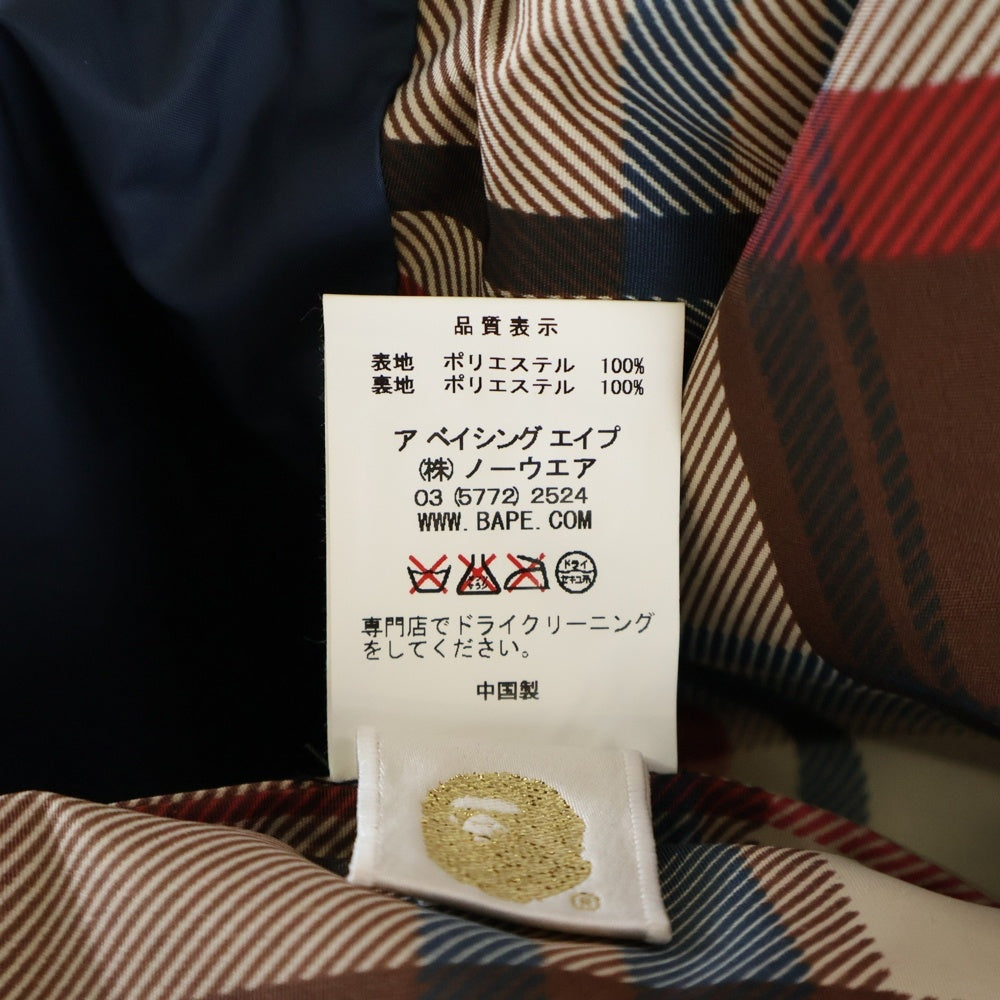 A BATHING APE(アベイシングエイプ) ラブジェネチェック ポリエステル テーラードジャケット ブラウン