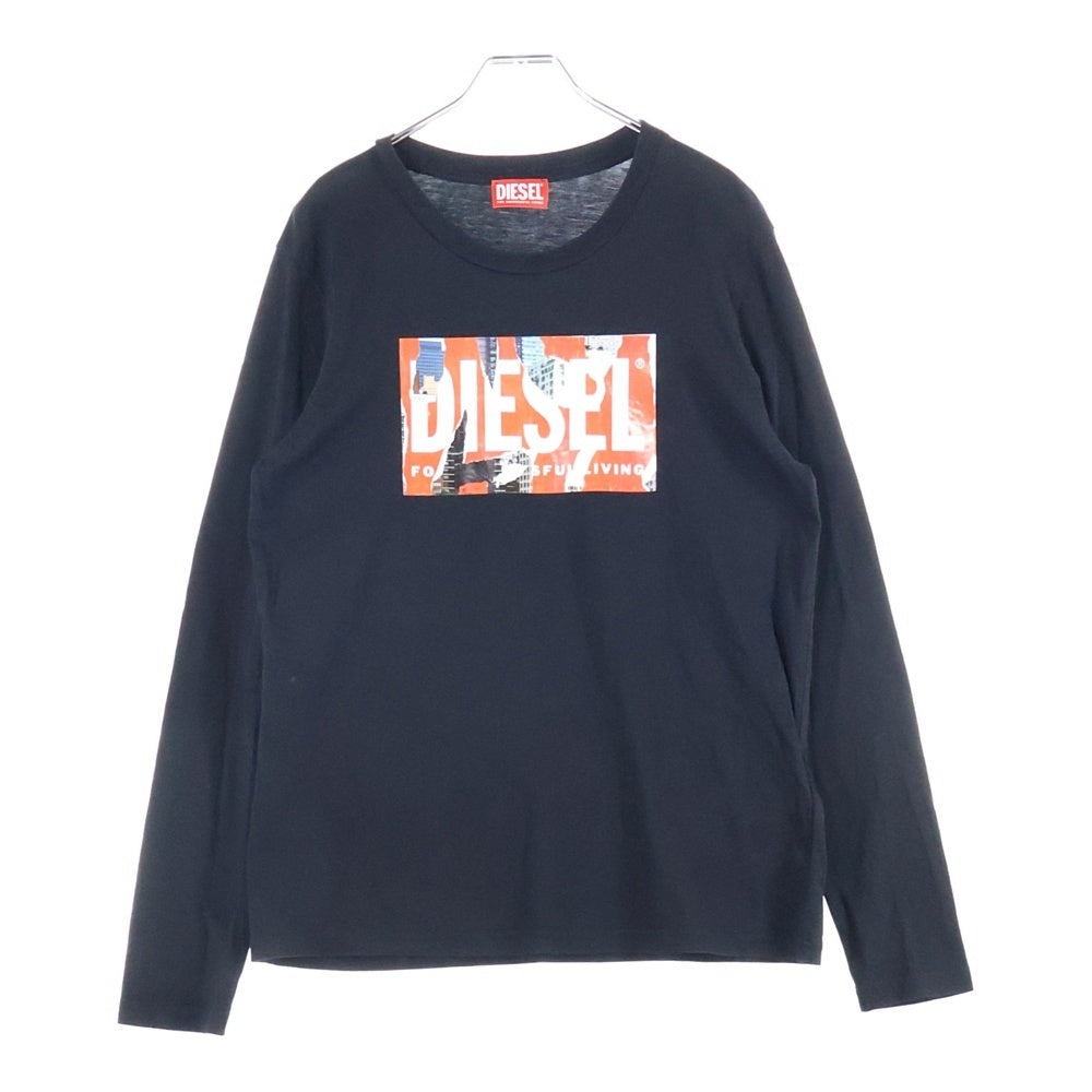 DIESEL(ディーゼル) T-HILARY-L1 ロゴプリント 長袖Tシャツ ブラック A12541 レディース