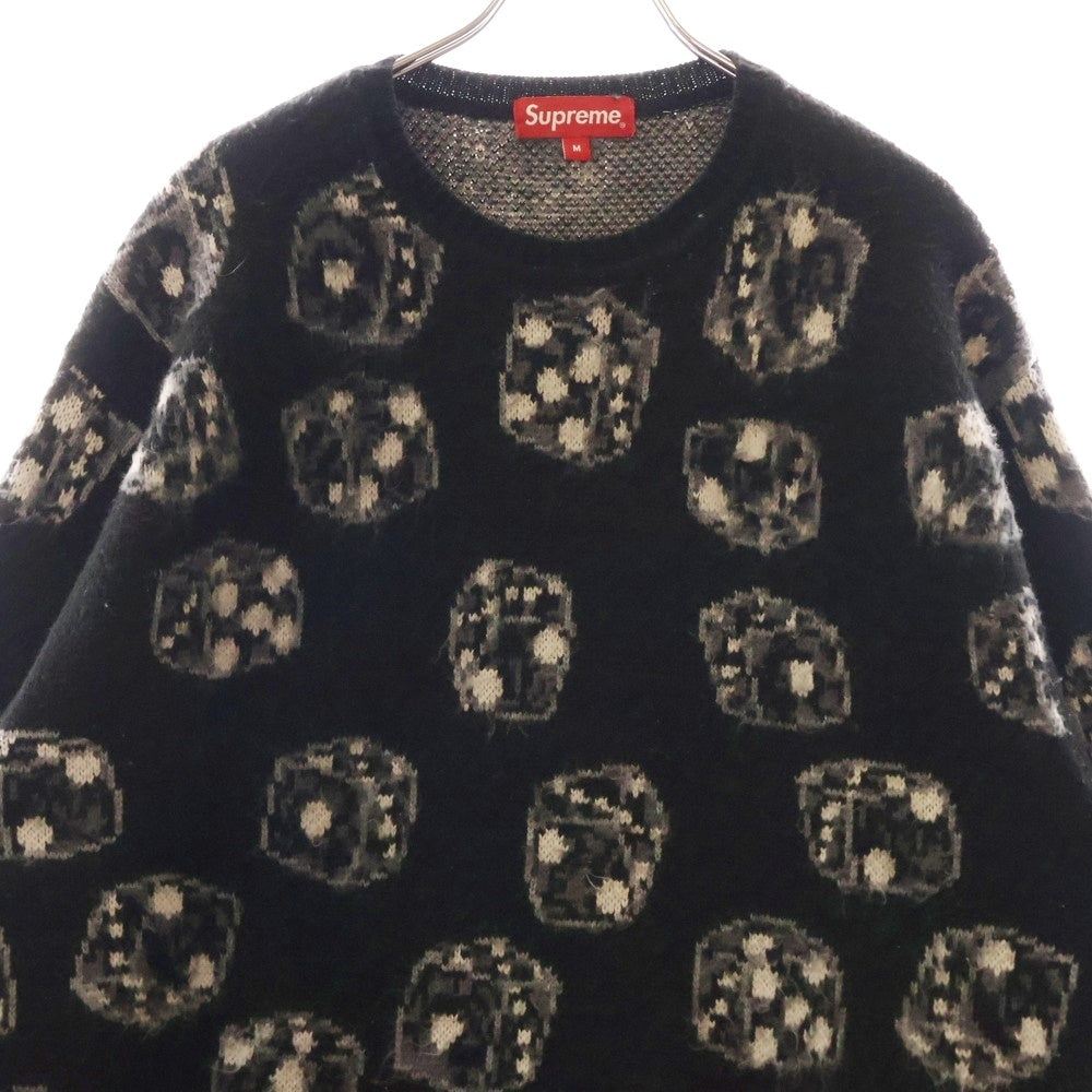SUPREME(シュプリーム) 22AW Dice Sweater ダイス柄 クルーネック 長袖ニット セーター ブラック