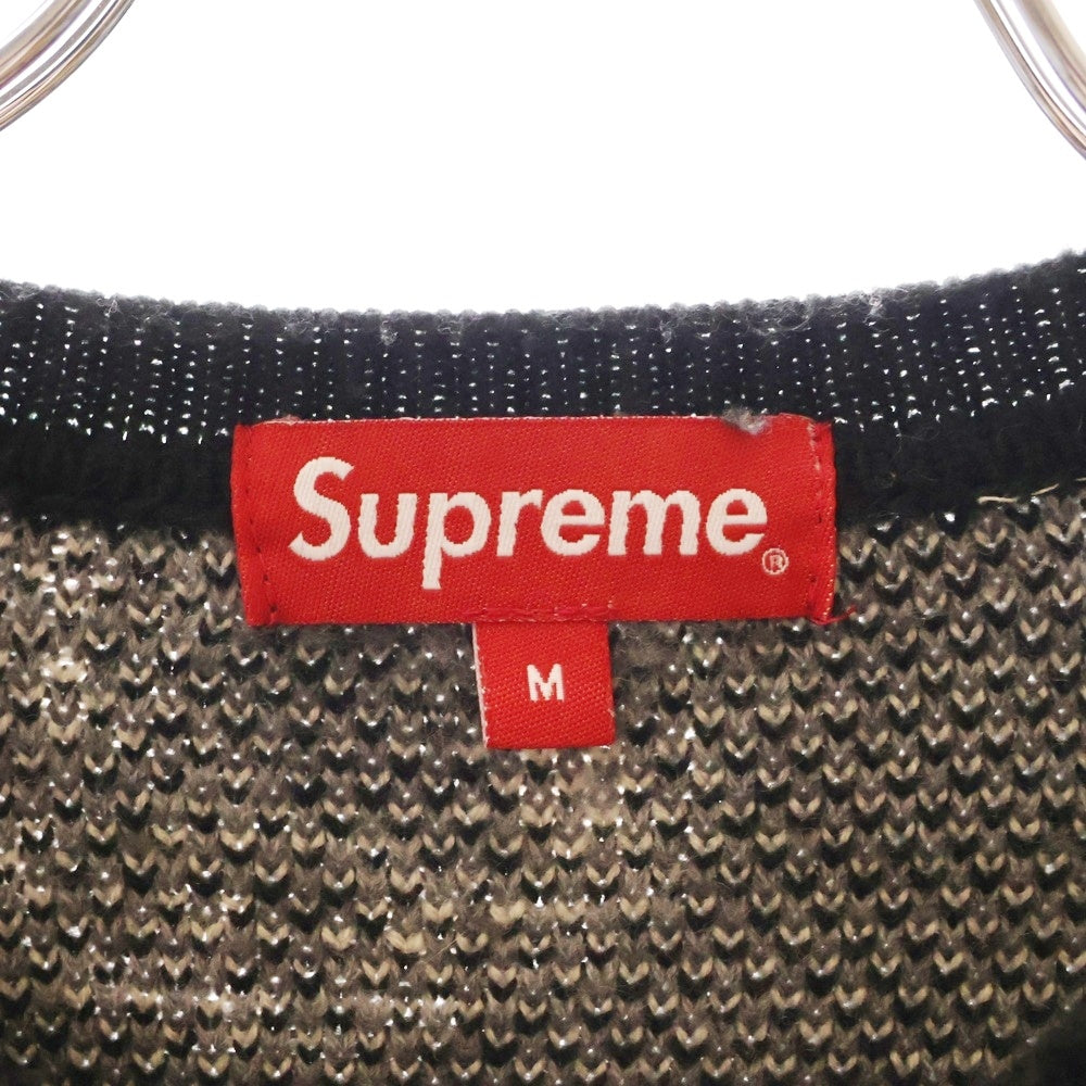 SUPREME(シュプリーム) 22AW Dice Sweater ダイス柄 クルーネック 長袖ニット セーター ブラック