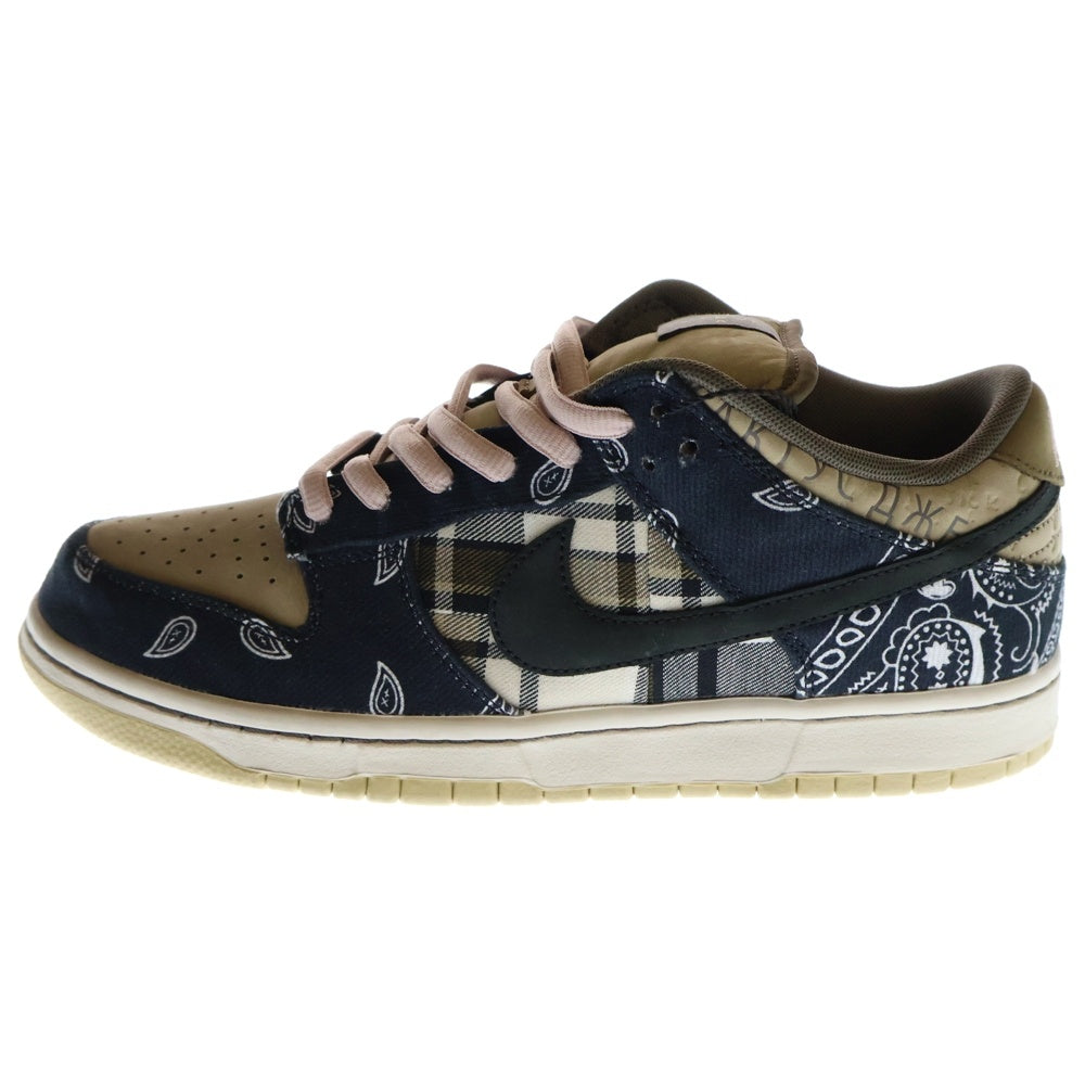 NIKE(ナイキ) ×TRAVIS SCOTT CACTUS JACK DUNK LOW PRM QS トラヴィススコット カクタスジャック ダンク ローカットスニーカー US10/28cm ベージュ/ネイビー CT5053-001