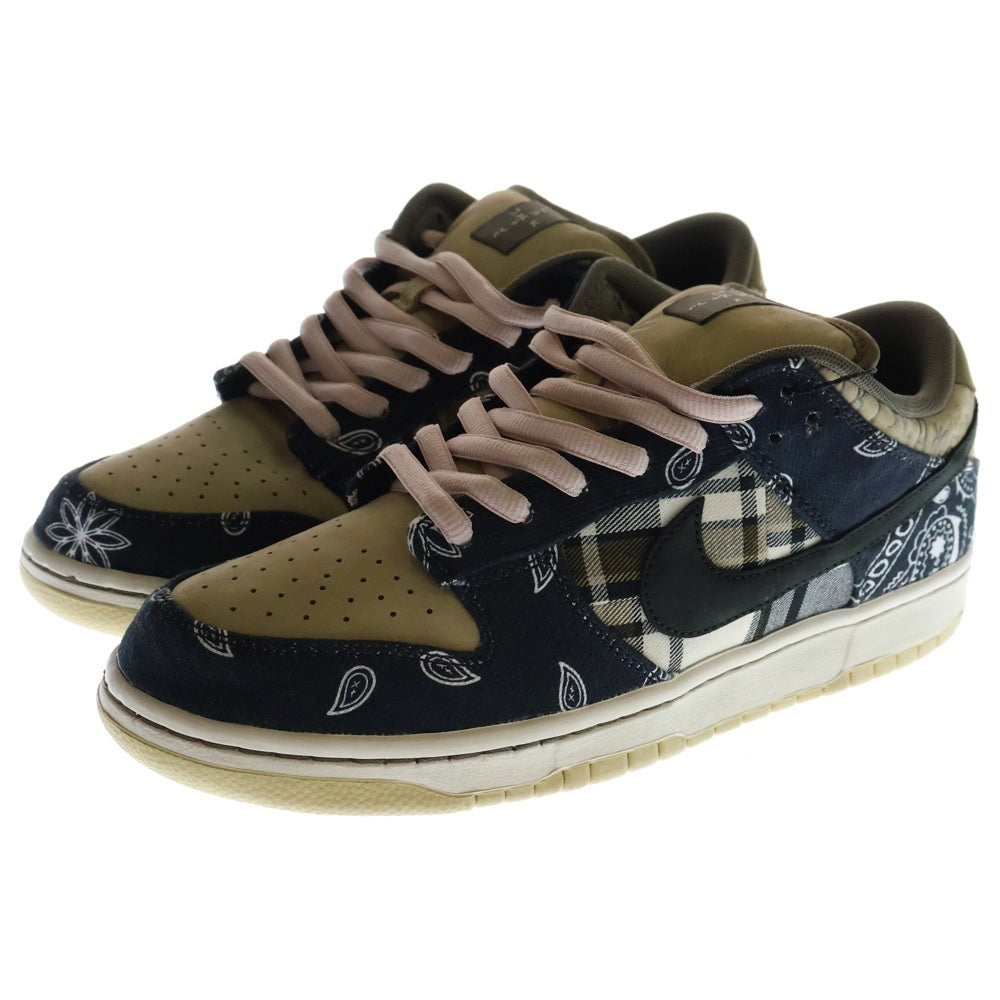 NIKE(ナイキ) ×TRAVIS SCOTT CACTUS JACK DUNK LOW PRM QS トラヴィススコット カクタスジャック ダンク ローカットスニーカー US10/28cm ベージュ/ネイビー CT5053-001