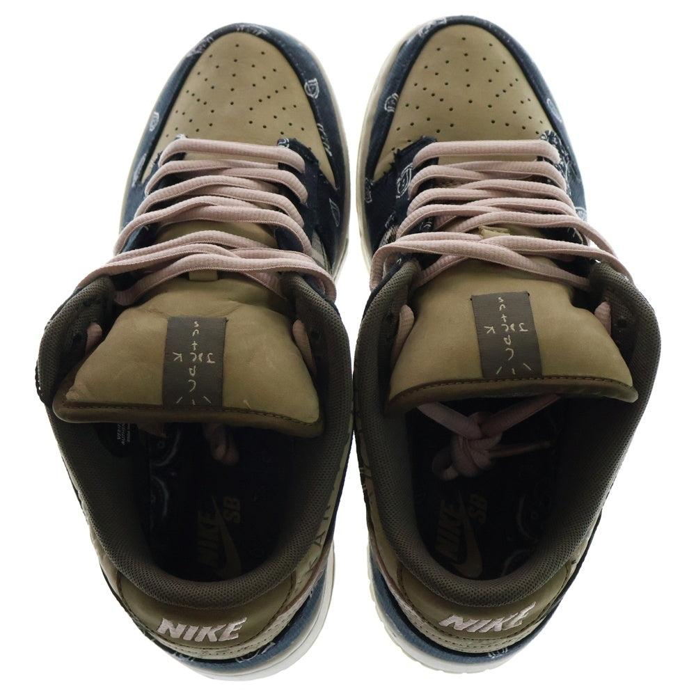 NIKE(ナイキ) ×TRAVIS SCOTT CACTUS JACK DUNK LOW PRM QS トラヴィススコット カクタスジャック ダンク ローカットスニーカー US10/28cm ベージュ/ネイビー CT5053-001