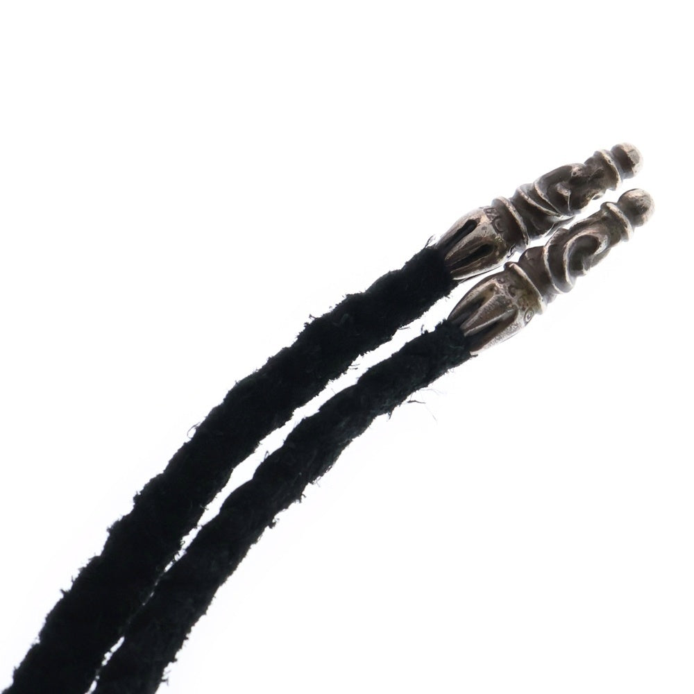 CHROME HEARTS(クロムハーツ) LEATHER BRAID SCROLL ネックレス レザーブレイドネックレス ブラック/シルバー BCA377