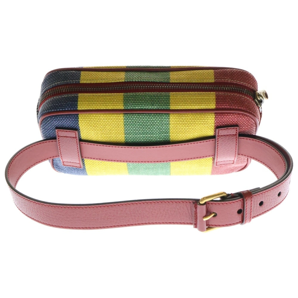 GUCCI(グッチ) バイアデラ ストライプ ウエストバッグ マルチ 625895 2CSAT