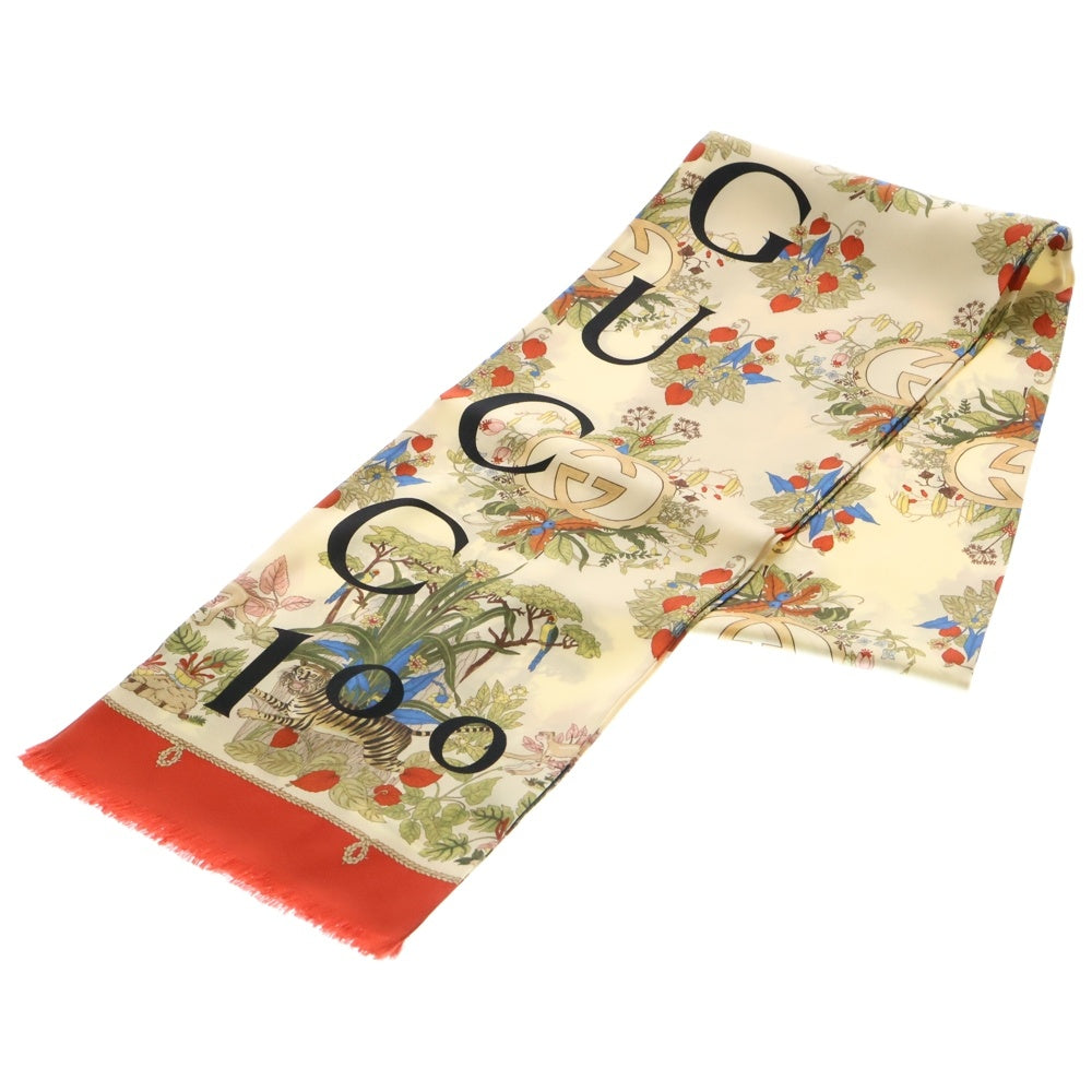 GUCCI(グッチ) 100周年記念 総柄 シルク スカーフ マルチ 692033 3G001