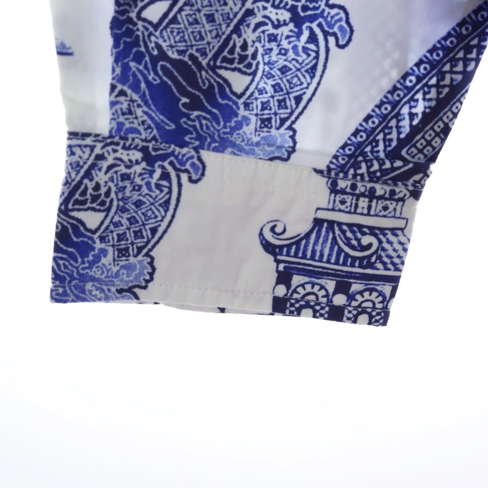 Palace Skateboards(パレススケートボーズ) 22SS China Plate Shirt チャイナ プレート 長袖シャツ ホワイト/ブルー P22SHT111