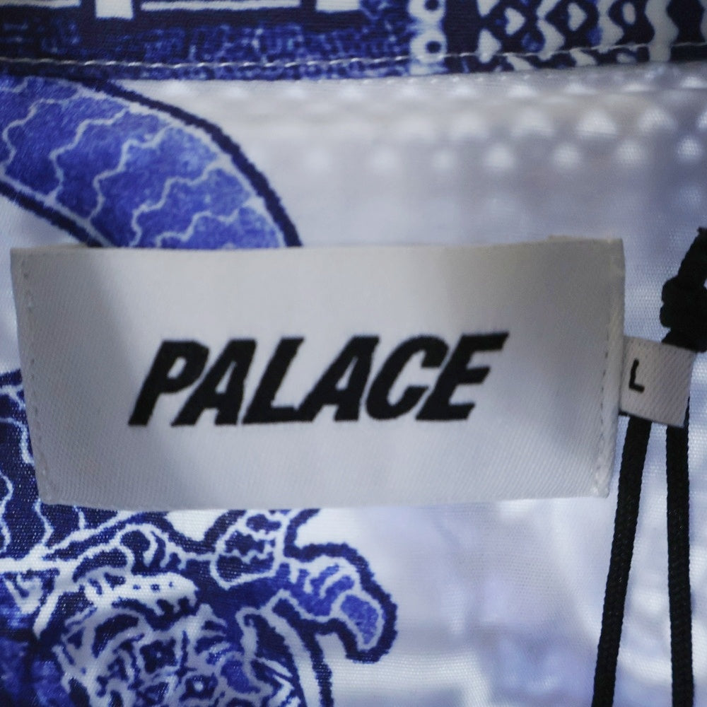 Palace Skateboards(パレススケートボーズ) 22SS China Plate Shirt チャイナ プレート 長袖シャツ ホワイト/ブルー P22SHT111