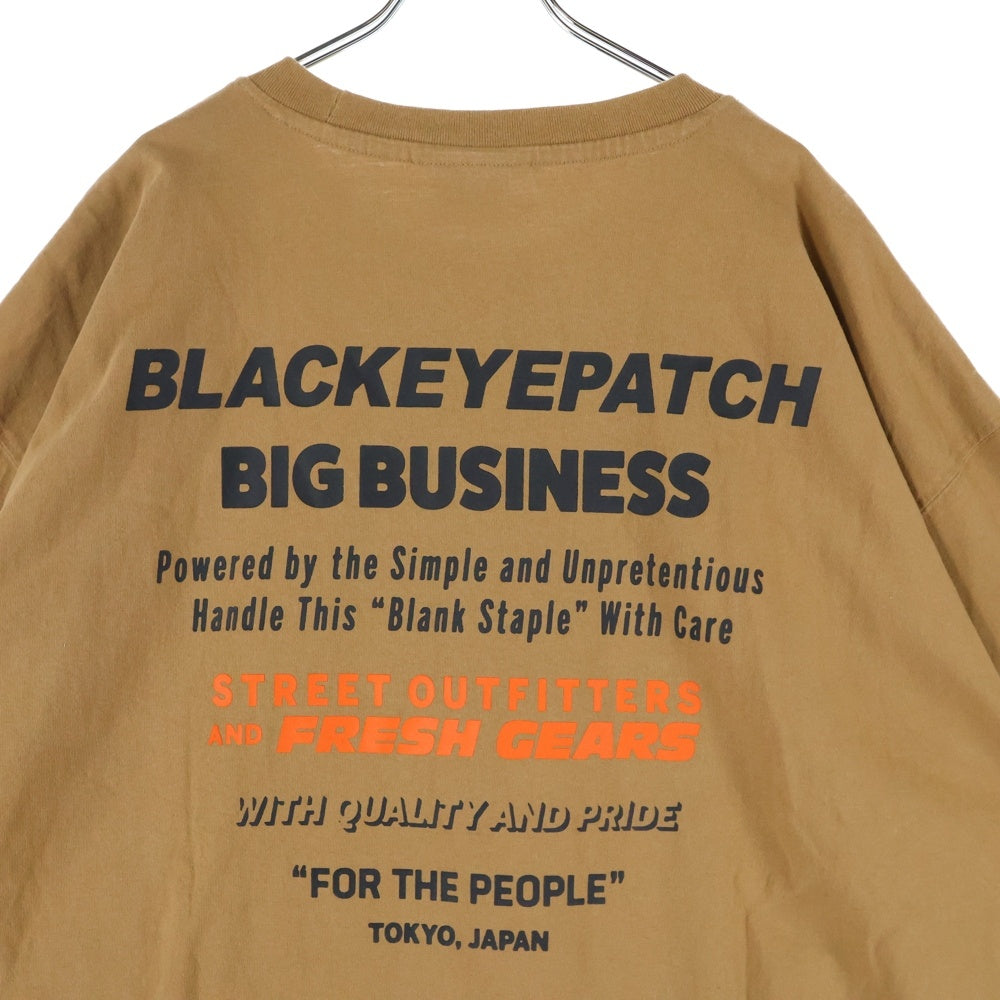 THE BLACK EYE PATCH(ブラックアイパッチ) ×H&M 取扱注意 フロントロゴプリント 半袖Tシャツカットソー ブラウン