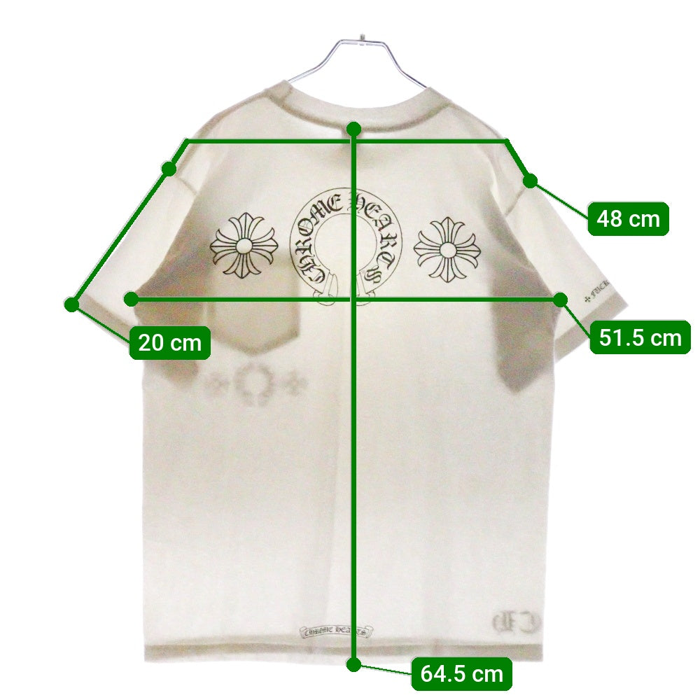 CHROME HEARTS(クロムハーツ) Horseshoe CH PLS Tee ホースシュー CHプラス プリント 半袖Tシャツ カットソー ホワイト