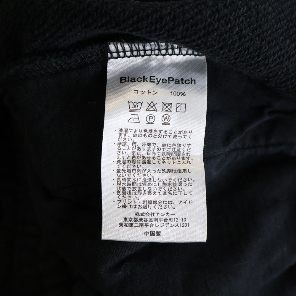 THE BLACK EYE PATCH(ブラックアイパッチ) SMALL HWC LABEL SWEAT SHORT 取扱注意 ロゴ刺繍 ショーツ ハーフパンツ ブラック