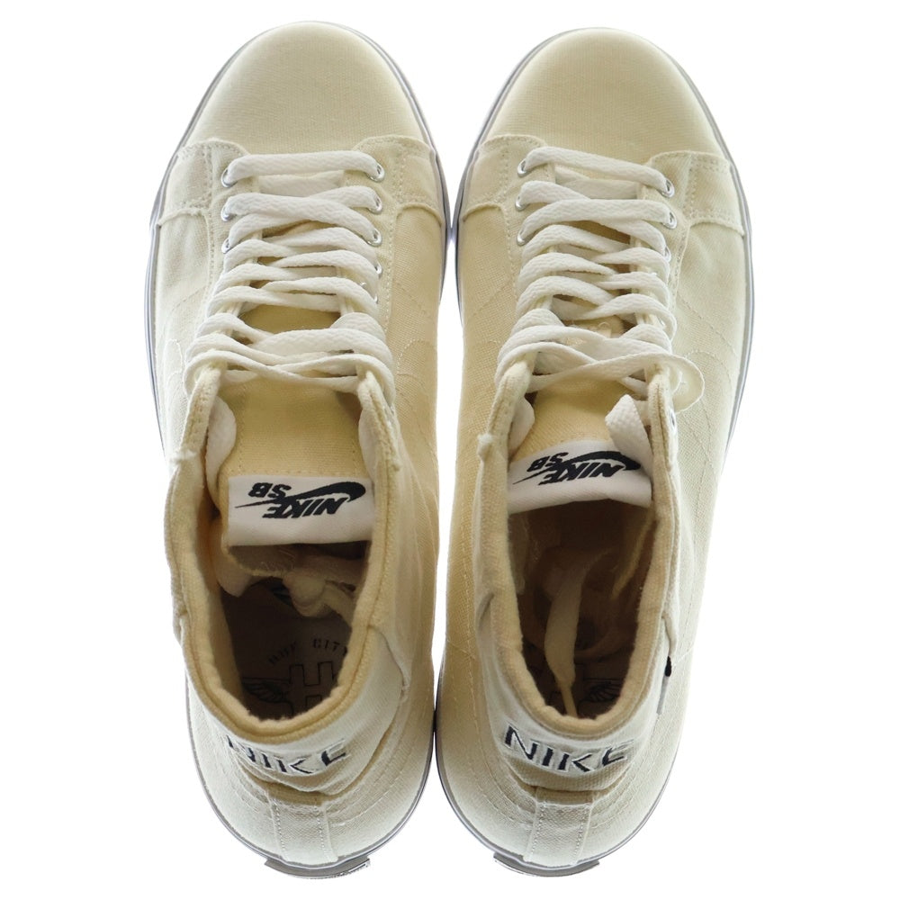 NIKE SB(ナイキエスビー) ×HUF Blazer Premium SE Natural ハフ ブレザー プレミアム ナチュラル ミッドカットスニーカー ホワイト US9/27cm 384387-111
