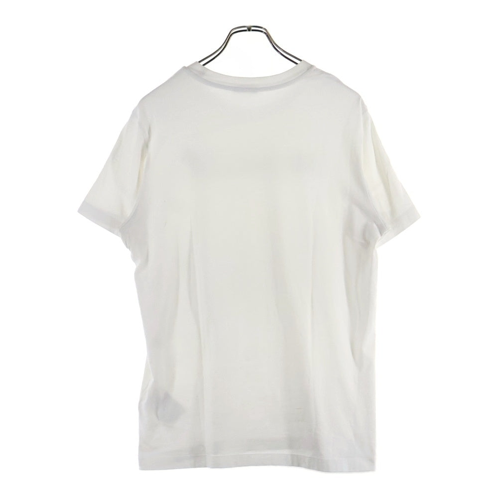 MONCLER(モンクレール) 23AW T-SHIRT フロッキープリント ロゴワッペン クルーネック 半袖Tシャツ ホワイト I20918C00047 8390T