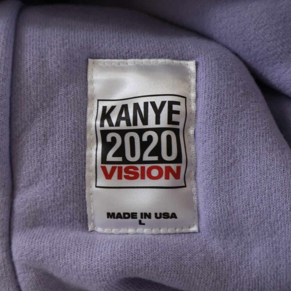 KANYE WEST(カニエウェスト) KANYE 2020 VISION DOUBLE LAYERED HOODIE ダブルレイヤード プルオーバーパーカー フーディー パープル