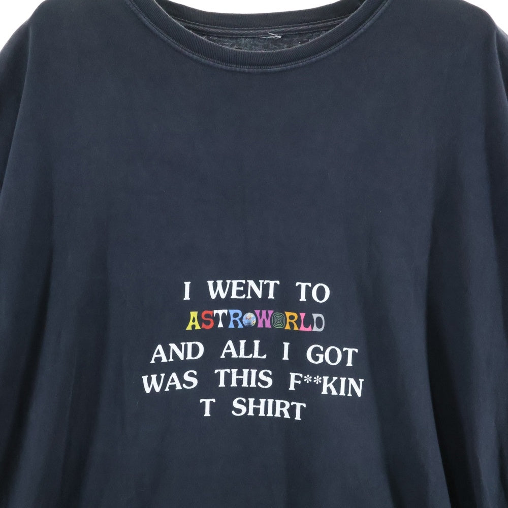 TRAVIS SCOTT(トラヴィススコット) I Went To Astroworld Tee アストロワールド プリント 半袖Tシャツ カットソー ブラック