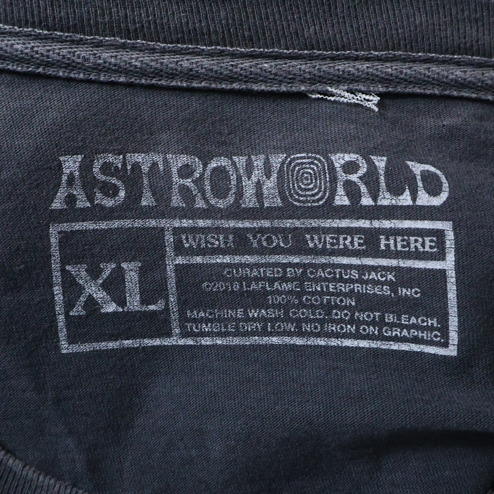 TRAVIS SCOTT(トラヴィススコット) I Went To Astroworld Tee アストロワールド プリント 半袖Tシャツ カットソー ブラック