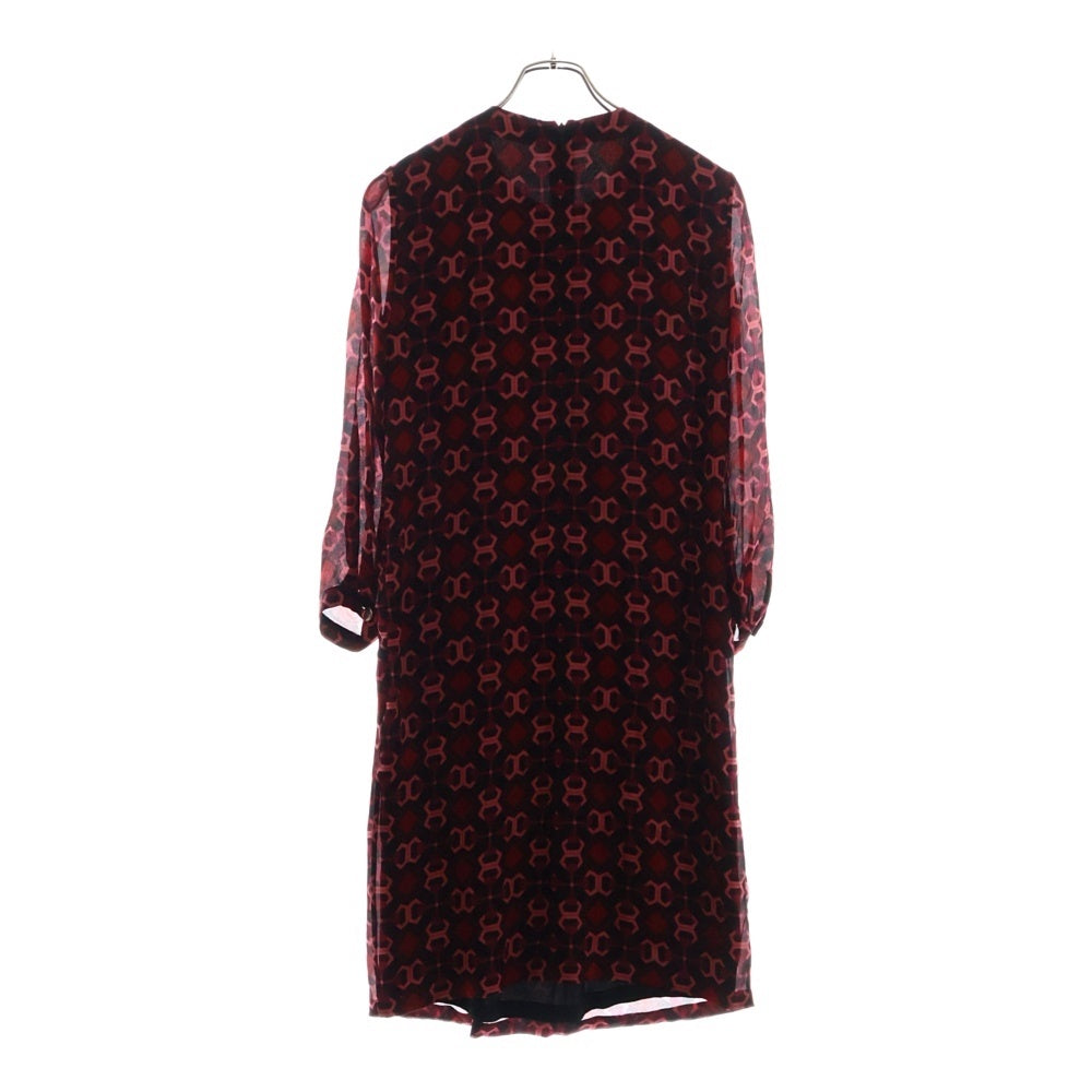 GUCCI(グッチ) 総柄 シルク ロングワンピース レッド 180756 ZQ510 レディース