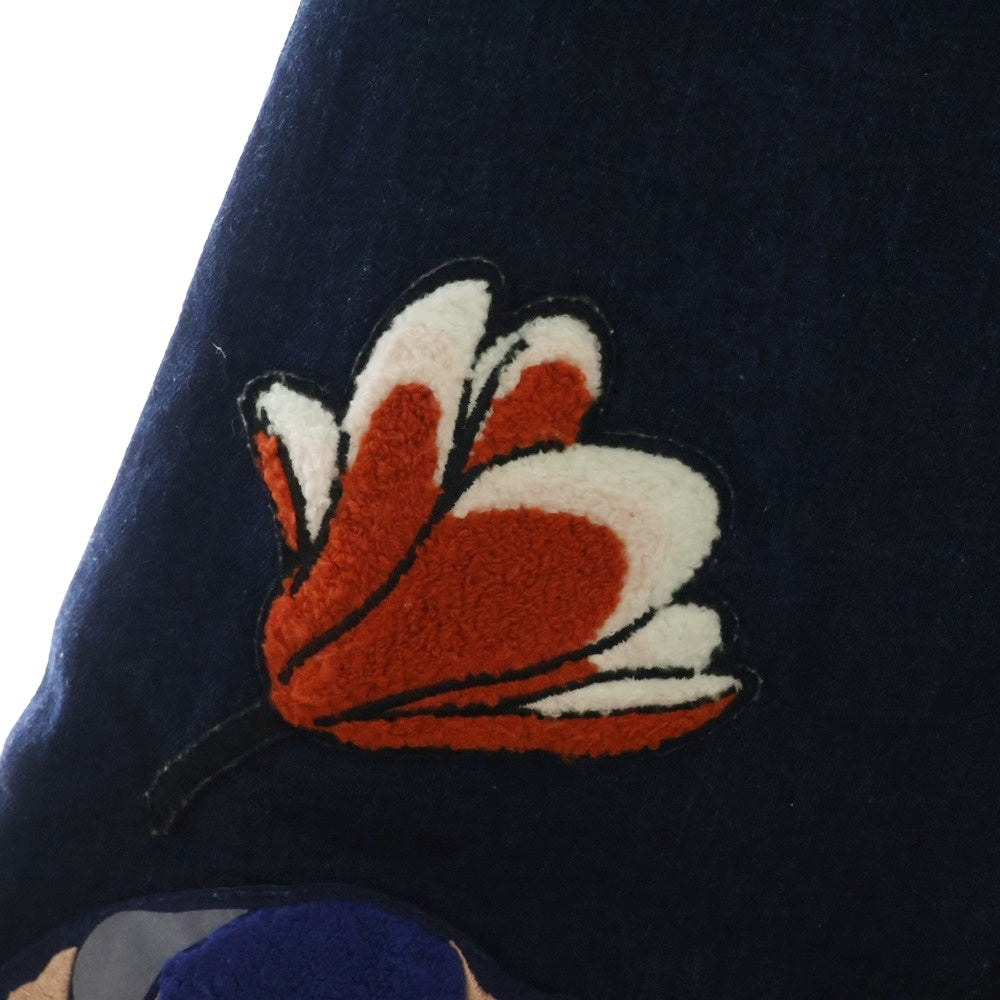 SEE BY CHLOE(シーバイクロエ) 17SS HIGH WAIST FLOWER WIDO DENIM PANTS 花刺繍 ハイウエスト ワイド デニムパンツ インディゴ レディース
