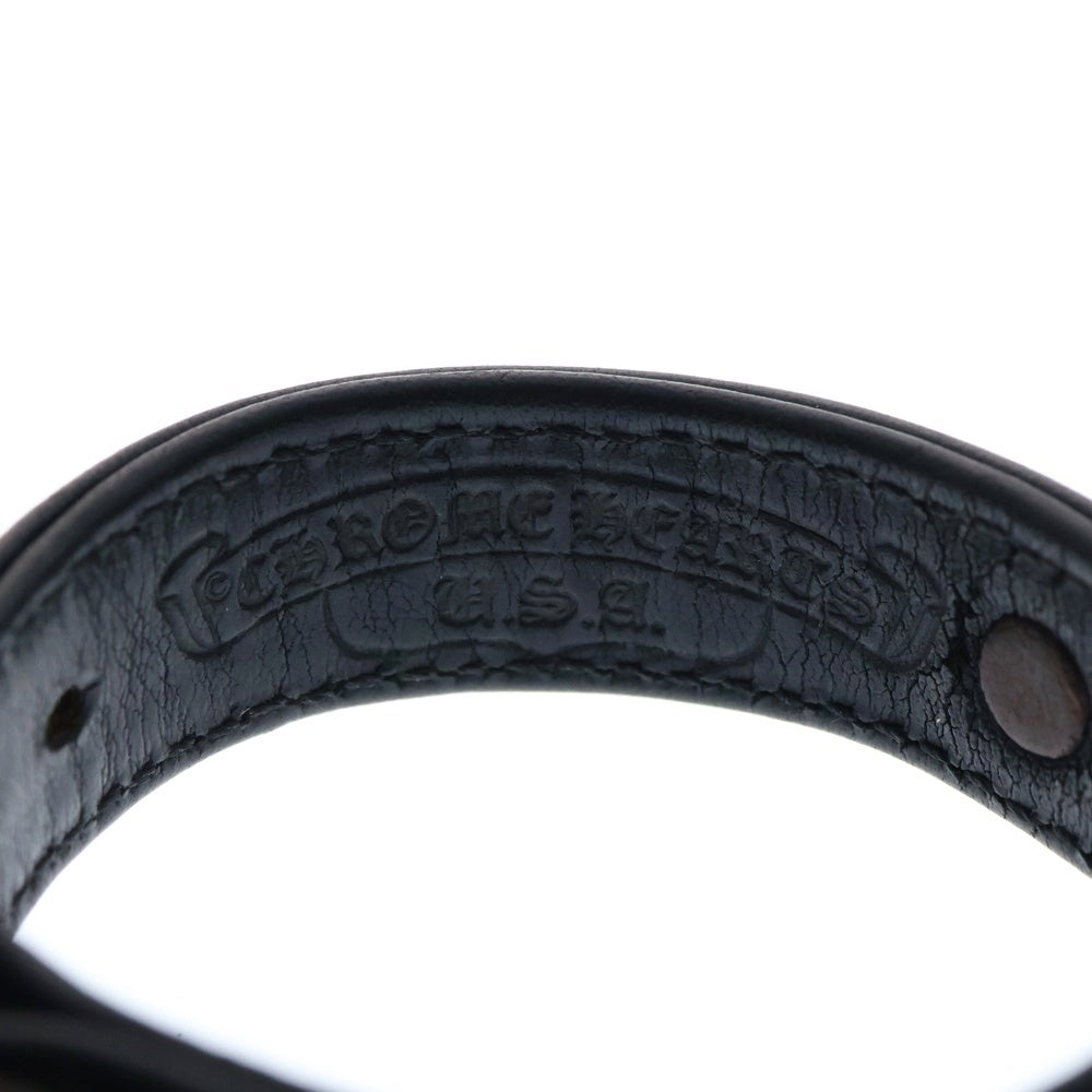 CHROME HEARTS(クロムハーツ) GUNSLINGER ガンスリンガー クロスボール レザーブレスレット ブラック/シルバー BCA146